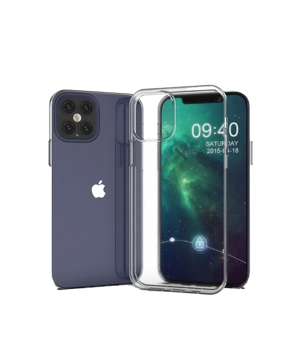 Newface iPhone 12 Pro Max Kılıf Lüx Şeffaf Silikon