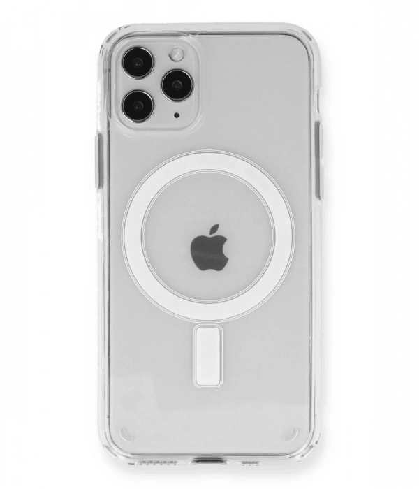 iPhone 12 Pro Max Kılıf Magneticsafe Şeffaf Silikon - Şeffaf