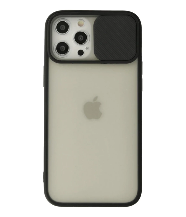 Newface iPhone 12 Pro Max Kılıf Palm Buzlu Kamera Sürgülü Silikon