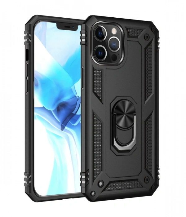 Newface iPhone 12 Pro Max Kılıf Sofya Yüzüklü Silikon Kapak