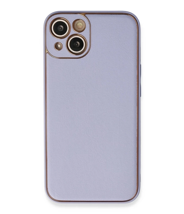 Newface iPhone 13 Kılıf Coco Deri Silikon Kapak - Açık Lila