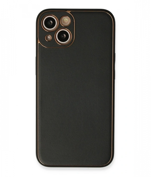 Newface iPhone 13 Kılıf Coco Deri Silikon Kapak - Siyah