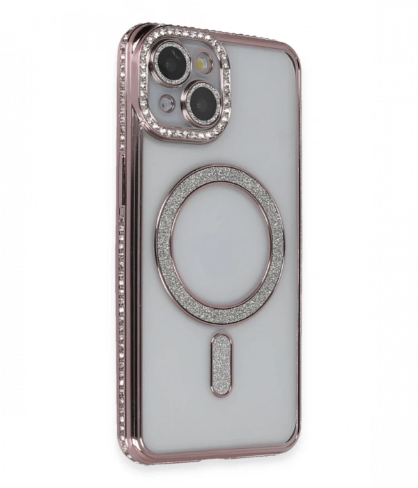 Newface iPhone 13 Kılıf Joke Simli Magneticsafe Kılıf - Pembe
