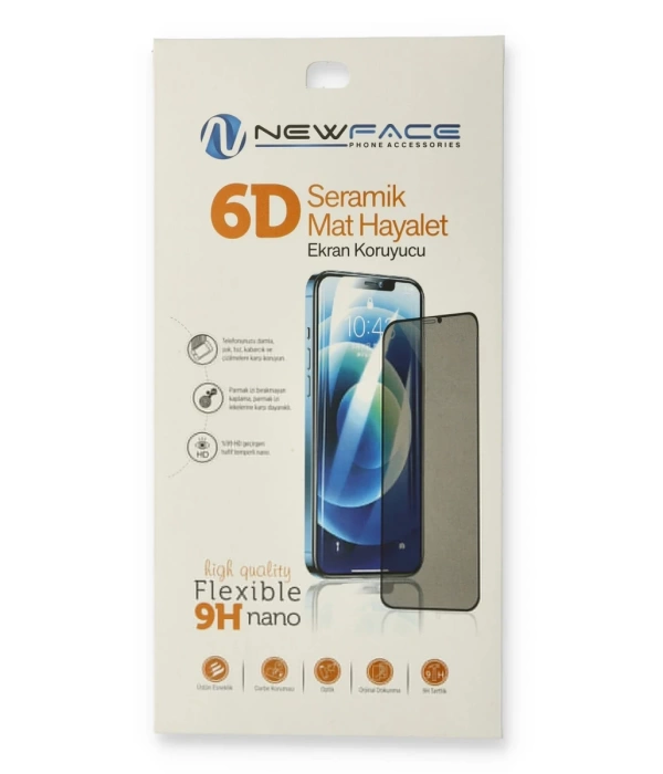 Newface iPhone 13 Mini 6D Mat Seramik Hayalet Nano Ekran Koruyucu