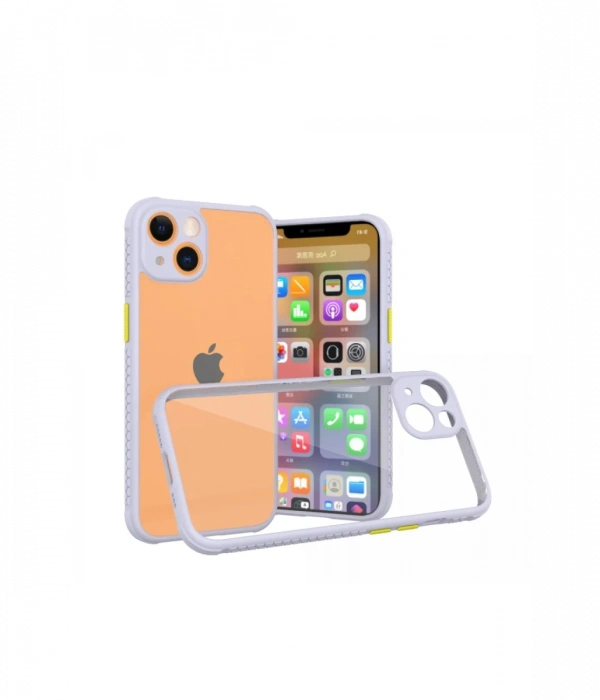 Newface iPhone 13 Mini Kılıf Miami Şeffaf Silikon - Lila