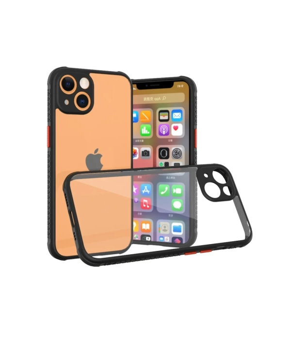 Newface iPhone 13 Mini Kılıf Miami Şeffaf Silikon - Siyah