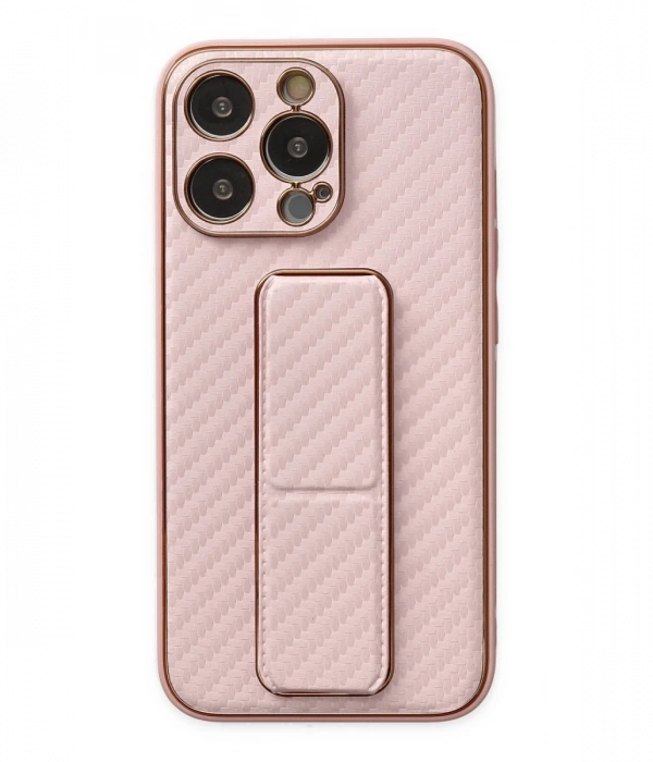 Newface iPhone 13 Pro Kılıf Coco Karbon Standlı Kapak
