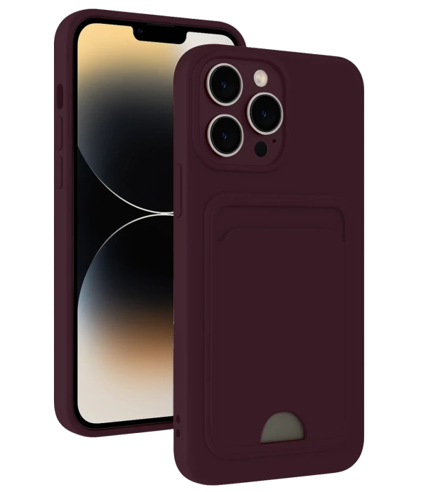 Newface iPhone 13 Pro Kılıf Kelvin Kartvizitli Silikon - Derin Mor