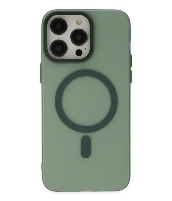 Newface iPhone 13 Pro Kılıf Lodos Magneticsafe Mat Kapak - Köknar Yeşili