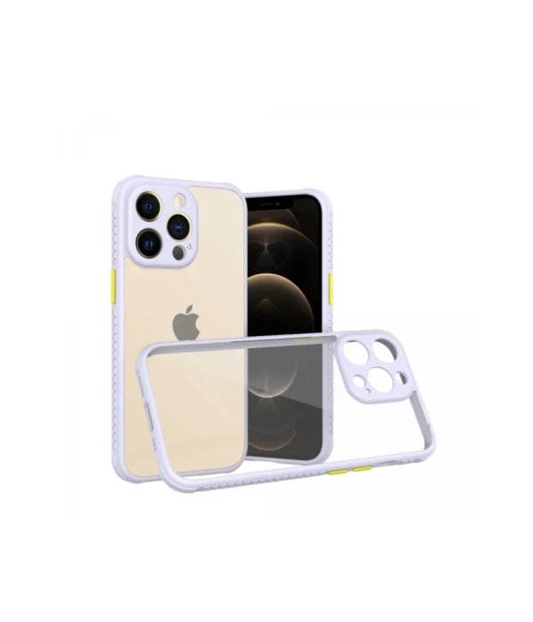 Newface iPhone 13 Pro Kılıf Miami Şeffaf Silikon - Lila