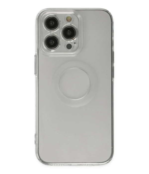 Newface iPhone 13 Pro Kılıf Santa Lens Silikon - Şeffaf