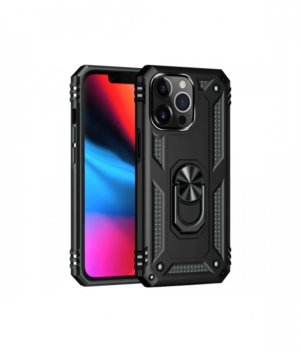Newface iPhone 13 Pro Kılıf Sofya Yüzüklü Silikon Kapak