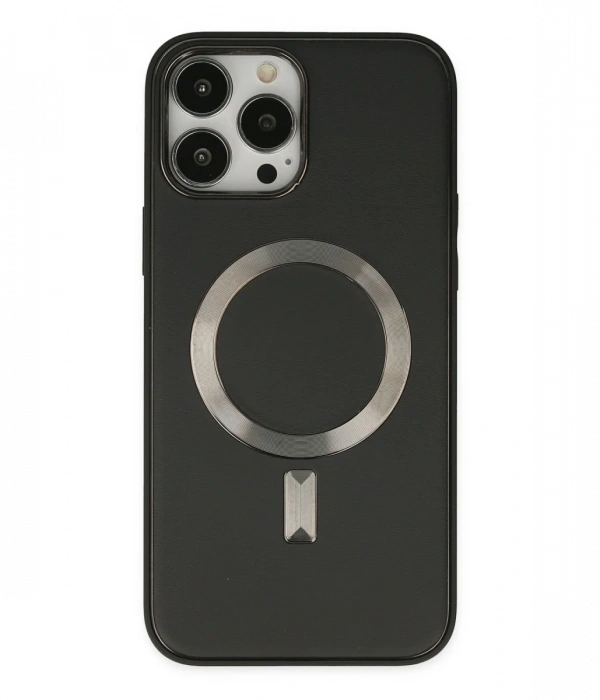 Newface iPhone 13 Pro Max Kılıf Coco Deri Magneticsafe Silikon