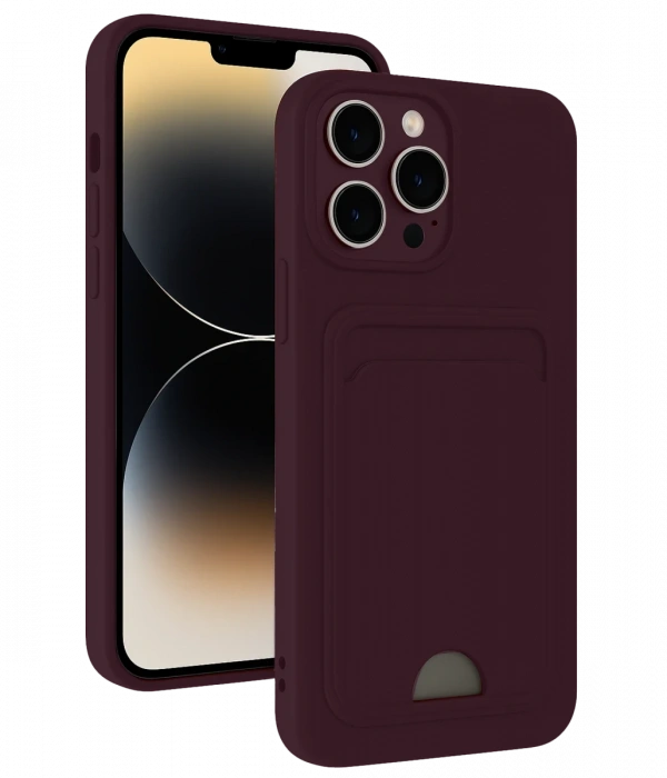 Newface iPhone 13 Pro Max Kılıf Kelvin Kartvizitli Silikon - Derin Mor