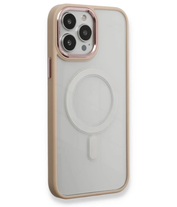 Newface iPhone 13 Pro Max Kılıf Room Magneticsafe Silikon - Pudra