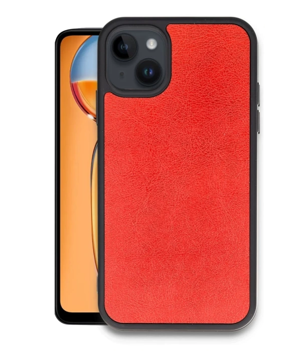 Newface iPhone 14 Kılıf Aras Deri Kapak - Kırmızı