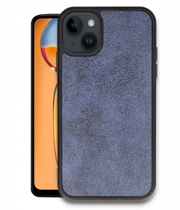 Newface iPhone 14 Kılıf Aras Deri Kapak - Lacivert