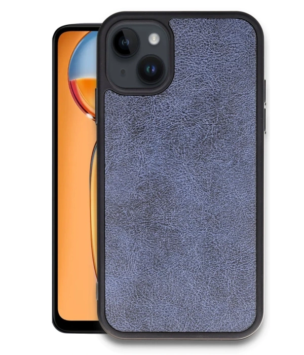 Newface iPhone 14 Kılıf Aras Deri Kapak - Lacivert