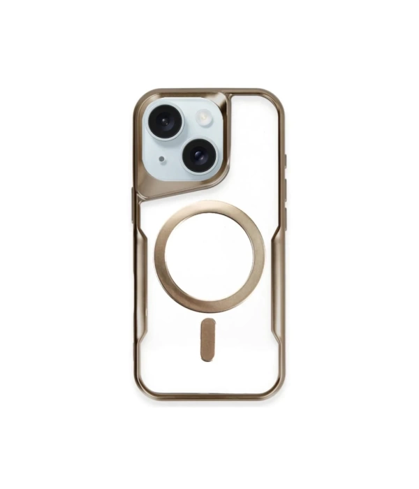 Newface iPhone 14 Kılıf Boyi Magsafe Silikon Kapak - Kahverengi