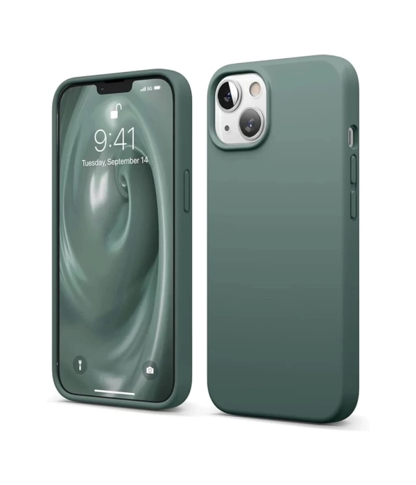 Newface iPhone 14 Kılıf First Silikon - Koyu Yeşil