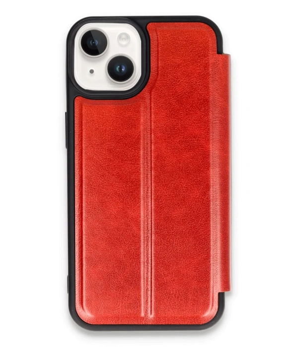 Newface iPhone 14 Kılıf Flip Cover - Kırmızı