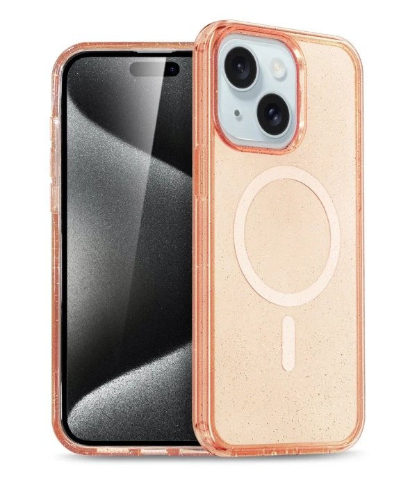 Newface iPhone 14 Kılıf Glow Magsafe Kapak - Turuncu