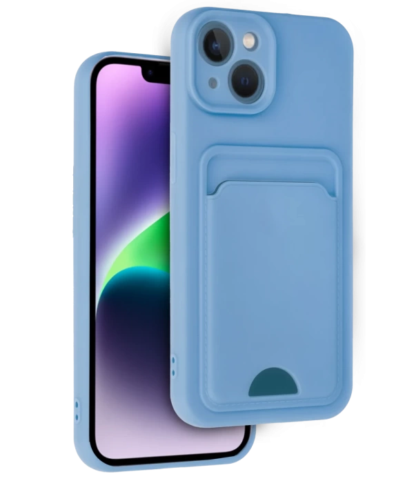 Newface iPhone 14 Kılıf Kelvin Kartvizitli Silikon - Mavi