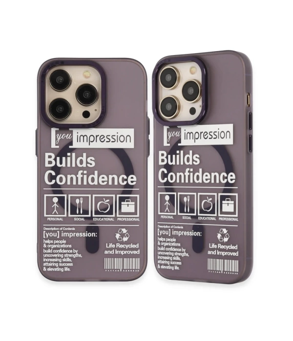 Newface iPhone 14 Pro Kılıf Apollo Magneticsafe Desenli Kapak - Apollo Mor - 6