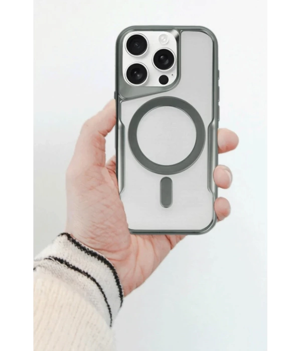 Newface iPhone 14 Pro Kılıf Boyi Magsafe Silikon Kapak - Siyah