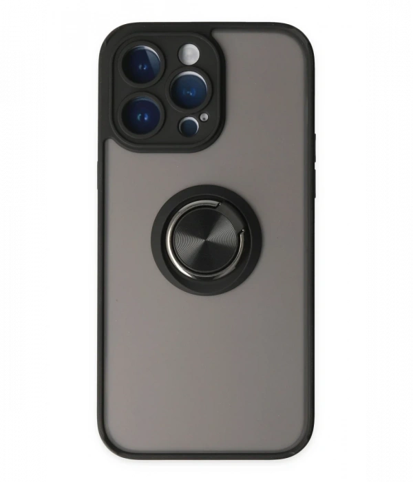 Newface iPhone 14 Pro Kılıf Montreal Yüzüklü Silikon Kapak