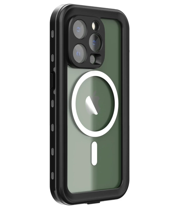 Newface iPhone 14 Pro Kılıf Red Pepper Magneticsafe Su Geçirmez Kılıf - Siyah-Gri