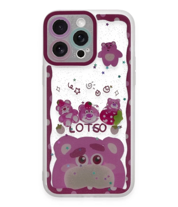 Newface iPhone 14 Pro Kılıf Sweet Desenli Silikon Kapak - Pembe