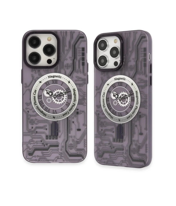 Newface iPhone 14 Pro Max Kılıf Apollo Magneticsafe Desenli Kapak - Apollo Mor - 5