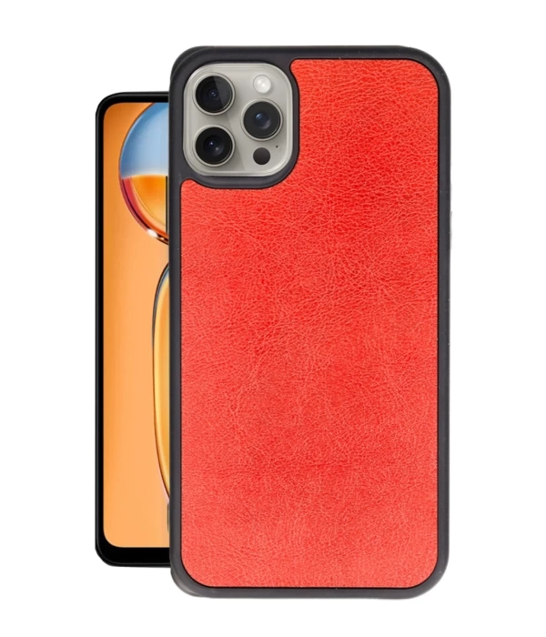 Newface iPhone 14 Pro Max Kılıf Aras Deri Kapak - Kırmızı