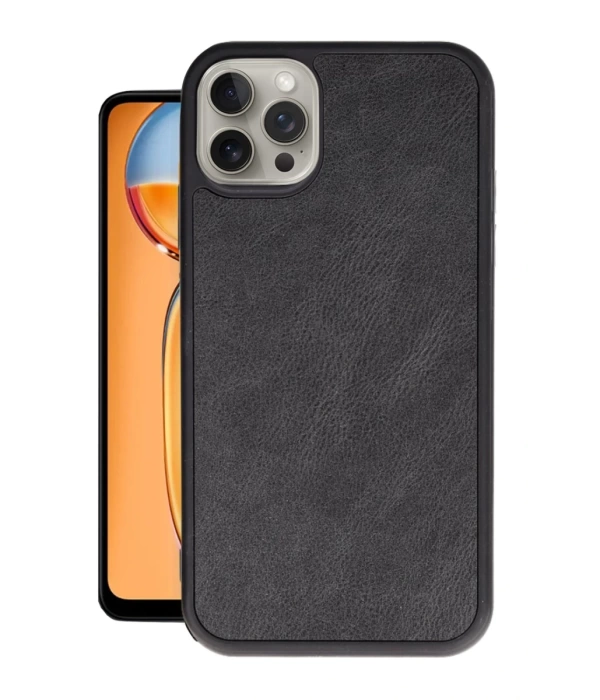 Newface iPhone 14 Pro Max Kılıf Aras Deri Kapak - Siyah