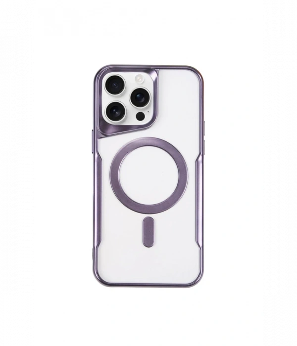 Newface iPhone 14 Pro Max Kılıf Boyi Magsafe Silikon Kapak - Derin Mor