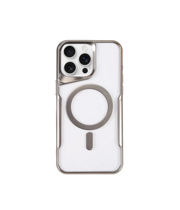 Newface iPhone 14 Pro Max Kılıf Boyi Magsafe Silikon Kapak - Gümüş