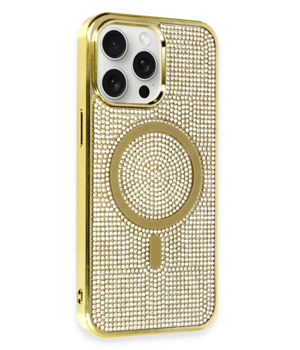 Newface iPhone 14 Pro Max Kılıf Diamond Magsafe Kapak