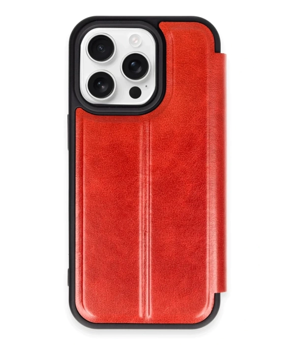 Newface iPhone 14 Pro Max Kılıf Flip Cover - Kırmızı