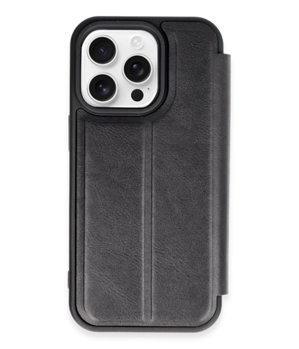 Newface iPhone 14 Pro Max Kılıf Flip Cover - Siyah