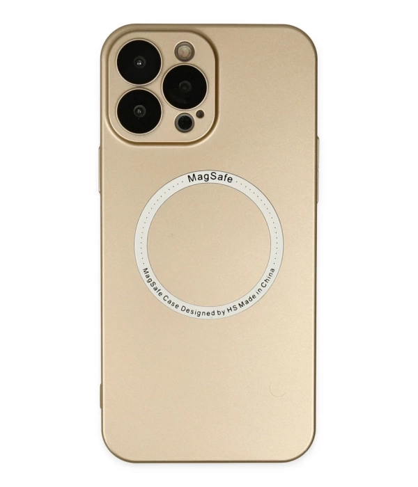 Newface iPhone 14 Pro Max Kılıf Jack Magneticsafe Lens Silikon - Gold