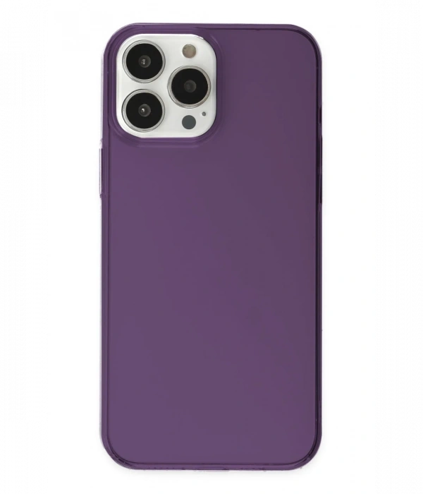Newface iPhone 14 Pro Max Kılıf Pc Sert Şeffaf Kapak - Mor