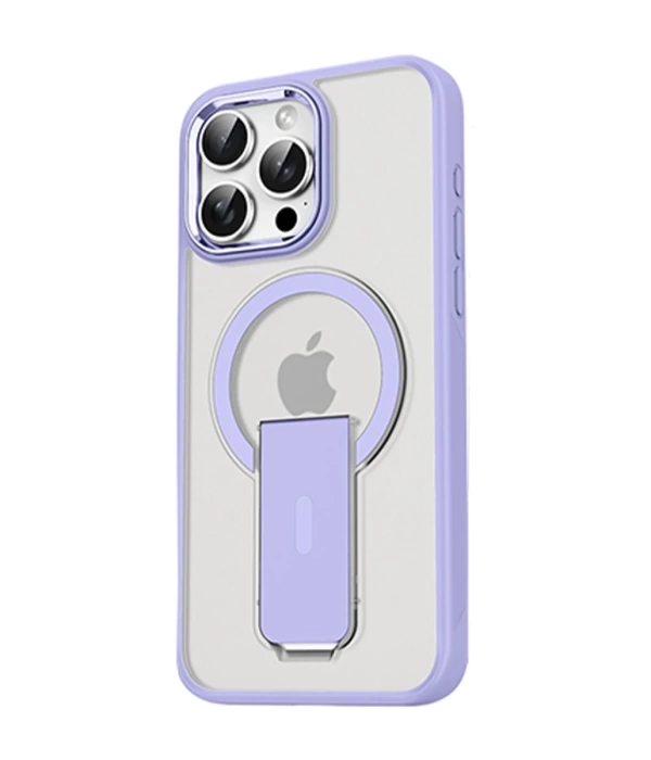 Newface iPhone 14 Pro Max Tork Magsafe Standlı Kapak - Lila