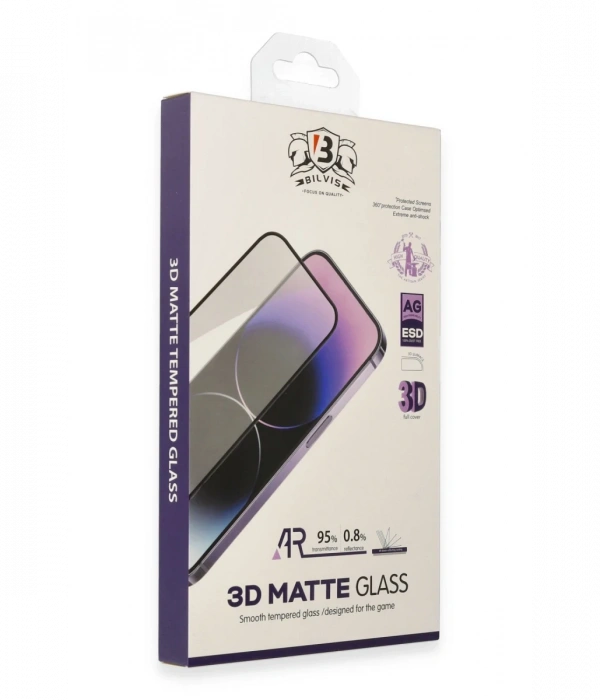 Newface iPhone 15 Bilvis 3D Mat Cam Ekran Koruyucu