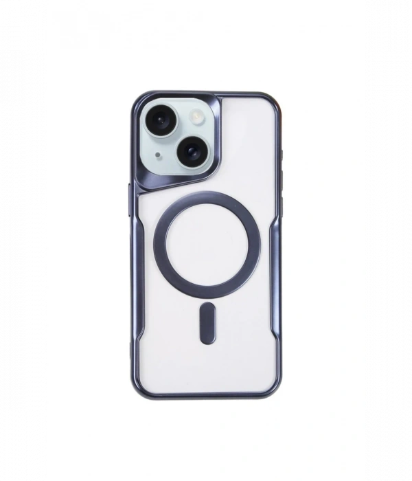 Newface iPhone 15 Kılıf Boyi Magsafe Silikon Kapak - Lacivert