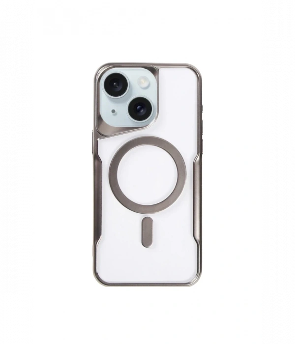 Newface iPhone 15 Kılıf Boyi Magsafe Silikon Kapak - Titan Gri