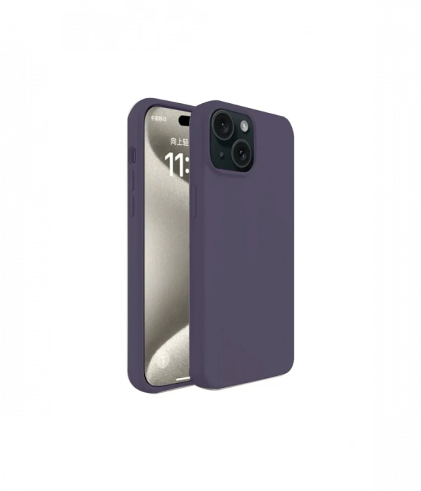Newface iPhone 15 Kılıf First Silikon - Mürdüm