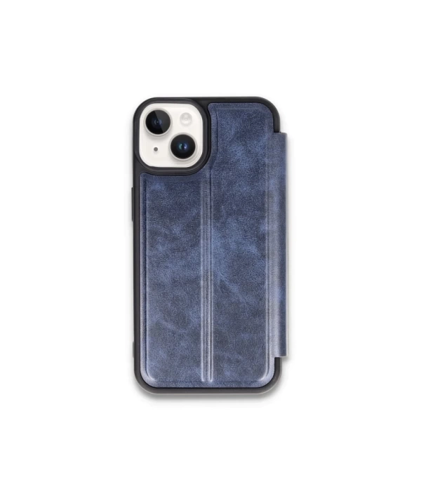 Newface iPhone 15 Kılıf Flip Cover - Lacivert