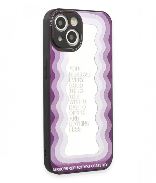 Newface iPhone 15 Kılıf Mirror Desenli Kapak