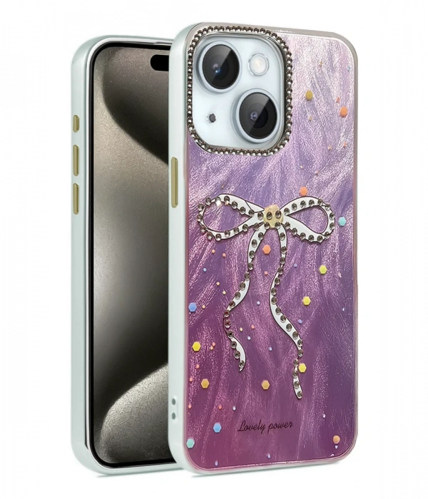 Newface iPhone 15 Plus Kılıf Blade Aynalı Desenli Kapak